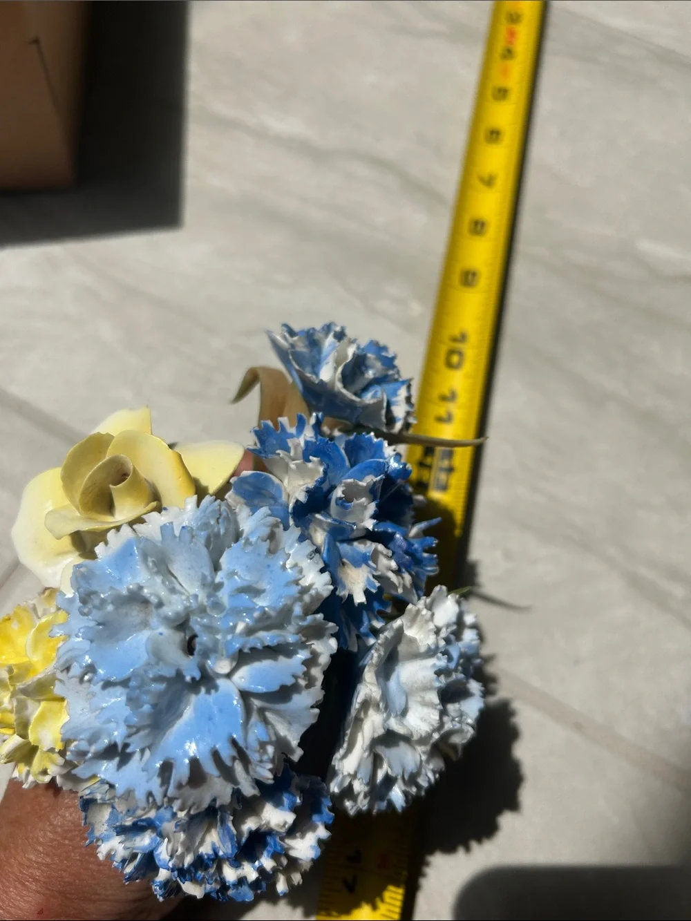 Yellow and Blue Ceramic Flower Accent Stems - Home Accents